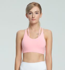 Wholesale stylish gym bra strappy back strip ultimate sports bra