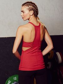 High quality gym top custom cutout breathable womens fitness tank top